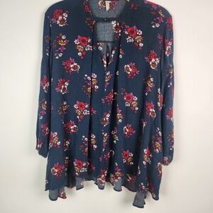 Free People Jade Floral‎ Retro Print Swing Tunic Women's Size M